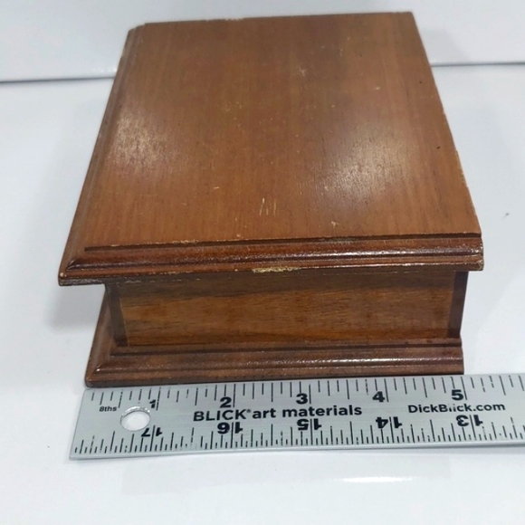 Vintage Centurion Wooden Jewelry Box, Ivory Velvet,Mirrored - Picture 7 of 12